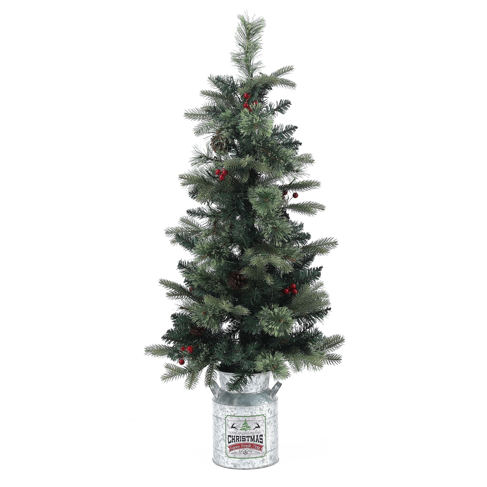 Luxen Home 4-ft Pine Pre-lit Artificial Christmas Tree with LED Lights in the Artificial Christmas Trees department at Lowes.com